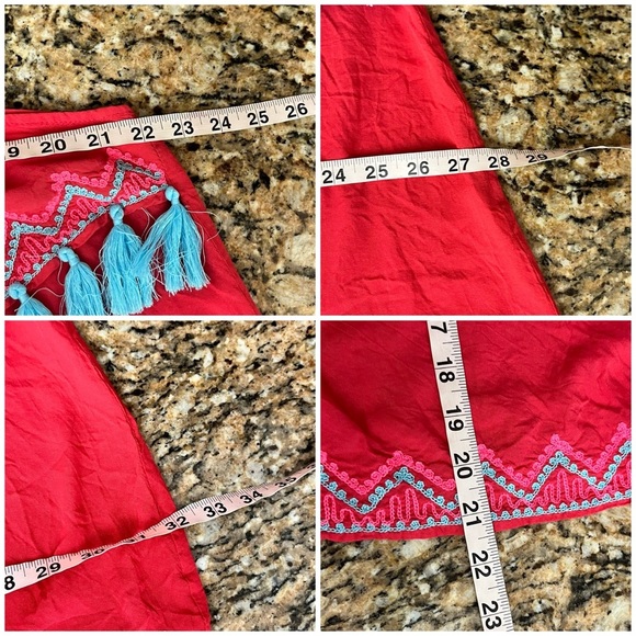 Tiare Hawaii O/S Tassels Beach Cover Up Vacation Mini Dress Boho Aztec Tribal - Picture 6 of 11